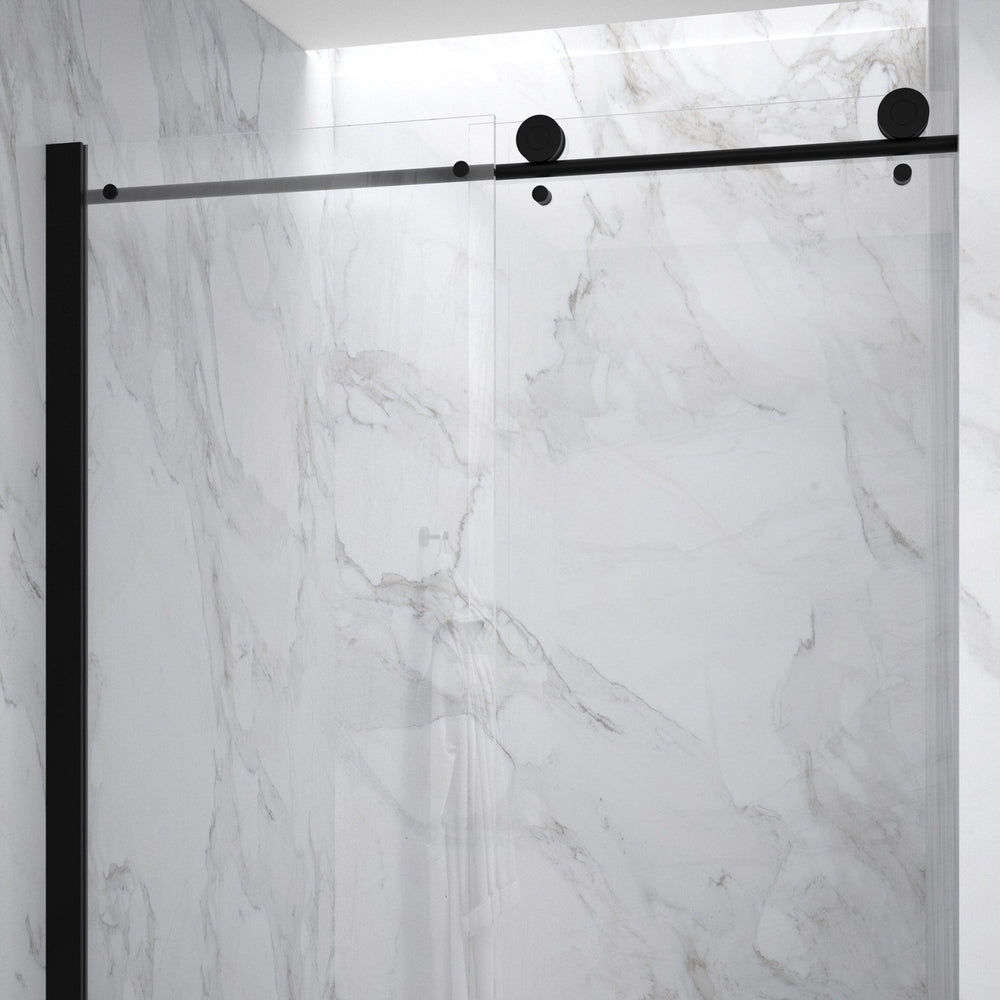 Reversible Sliding Shower Enclosure - 1400mm x 900mm Matt Black
