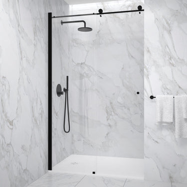 Sliding Shower Door - 1200mm Matt Black