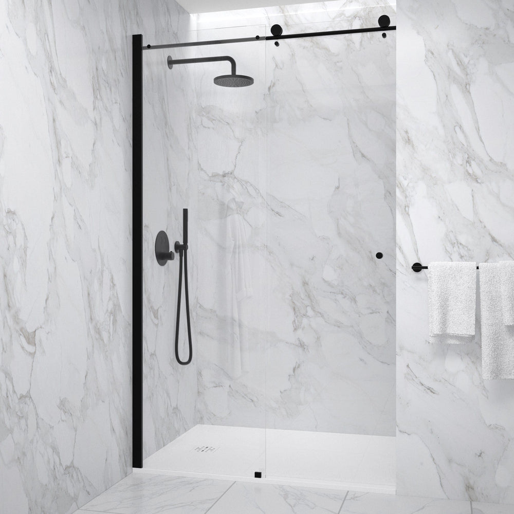 Sliding Shower Door - 1200mm Matt Black