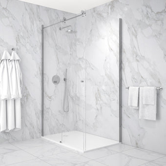 Reversible Sliding Shower Enclosure - 1200mm x 900mm Chrome