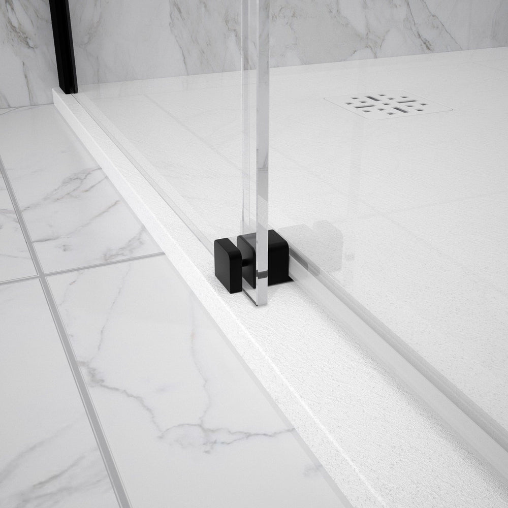 Reversible Sliding Shower Enclosure - 1000mm x 800mm Matt Black