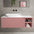 Scanalato Single Drawer Countertop Vanity Unit With Open Storage Space - Dusky Pink 1200mm