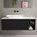 Scanalato Single Drawer Countertop Vanity Unit With Open Storage Space - Pure Black 1200mm