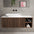 Scanalato Single Drawer Countertop Vanity Unit With Open Storage Space - Walnut 1200mm