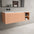 Scanalato Single Drawer Vanity Unit With Open Storage Space And Left Hand Beyondstone Basin - Peach Fuzz 1200mm