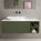 Scanalato Single Drawer Countertop Vanity Unit With Open Storage Space - Seaweed 1200mm