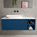 Scanalato Single Drawer Countertop Vanity Unit With Open Storage Space - Ocean Blue 1200mm