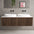 Scanalato Double Drawer Countertop Vanity Unit - Walnut 1400mm