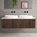 Scanalato Double Drawer Countertop Vanity Unit - Walnut 1400mm