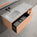 Scanalato Single Drawer Vanity Unit With Open Storage Space And Left Hand Beyondstone Basin - Peach Fuzz 1200mm