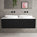 Scanalato Double Drawer Countertop Vanity Unit - Pure Black 1400mm
