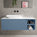 Scanalato Single Drawer Countertop Vanity Unit With Open Storage Space - Soft Blue 1200mm