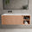 Scanalato Single Drawer Vanity Unit With Open Storage Space And Left Hand Beyondstone Basin - Peach Fuzz 1200mm