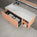Scanalato Single Drawer Vanity Unit With Open Storage Space And Left Hand Beyondstone Basin - Peach Fuzz 1200mm