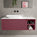 Scanalato Single Drawer Countertop Vanity Unit With Open Storage Space - Mineral Red 1200mm