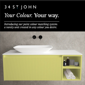 Scanalato Single Drawer Countertop Vanity Unit With Open Storage Space - Choose Your Own Colour 1200mm