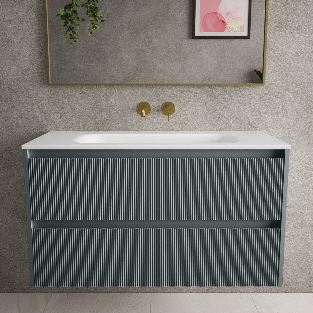 Scanalato Double Drawer Vanity Unit  With Beyondstone Basin - Anthracite 1000mm