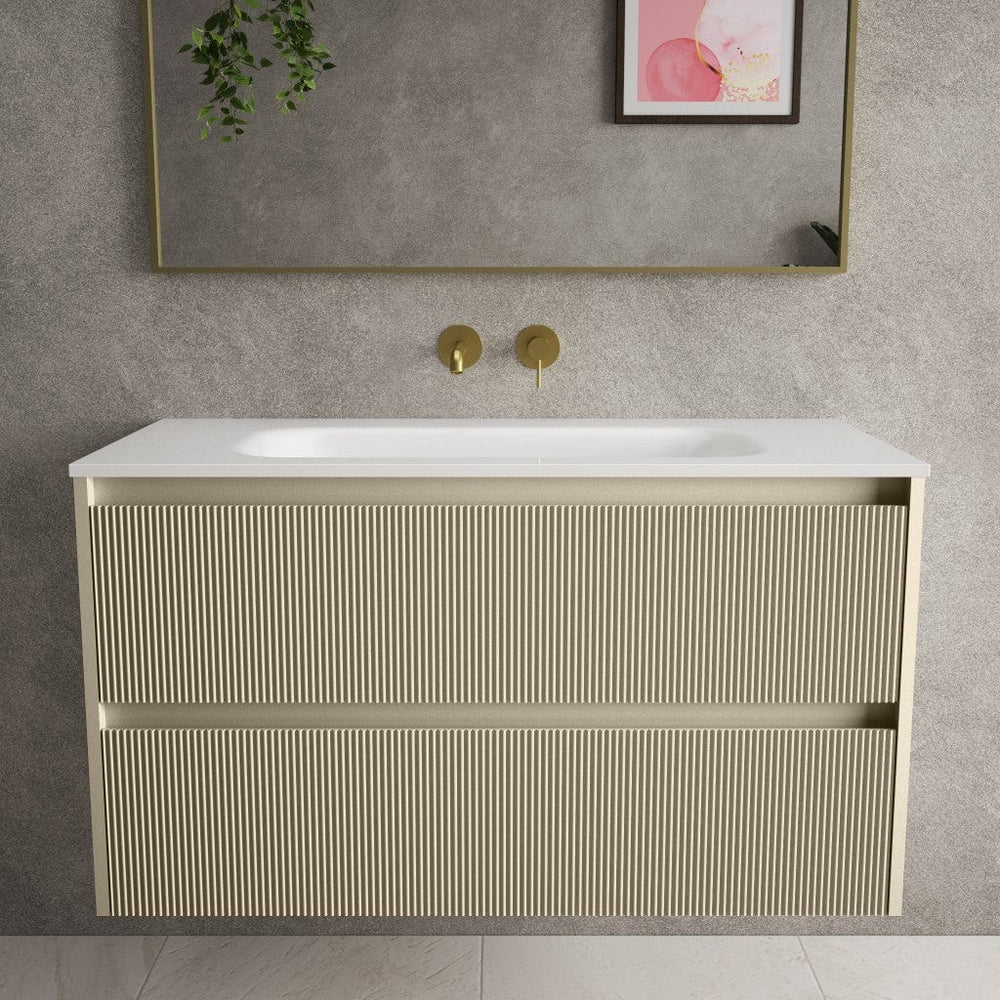 Scanalato Double Drawer Vanity Unit  With Beyondstone Basin - Cashmere 1000mm