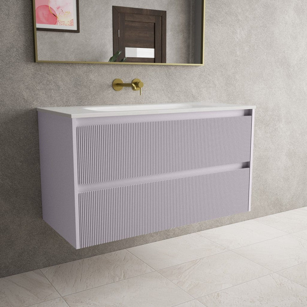 Scanalato Double Drawer Vanity Unit  With Beyondstone Basin - Soft Violet 1000mm
