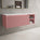 Scanalato Single Drawer Countertop Vanity Unit With Open Storage Space - Dusky Pink 1200mm