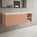 Scanalato Single Drawer Countertop Vanity Unit With Open Storage Space - Peach Fuzz 1200mm