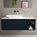 Scanalato Single Drawer Countertop Vanity Unit With Open Storage Space - Midnight Blue 1200mm