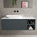 Scanalato Single Drawer Countertop Vanity Unit With Open Storage Space - Slate Grey 1200mm