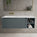 Scanalato Single Drawer Vanity Unit With Open Storage Space And LH Beyondstone Basin - Anthracite 1200mm