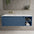 Scanalato Single Drawer Vanity Unit With Open Storage Space And Left Hand Beyondstone Basin - Soft Blue 1200mm