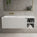 Scanalato Single Drawer Vanity Unit With Open Storage Space And Left Hand Beyondstone Basin - Soft Grey 1200mm