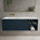 Scanalato Single Drawer Vanity Unit With Open Storage Space And Left Hand Beyondstone Basin - Midnight Blue 1200mm