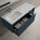 Scanalato Single Drawer Vanity Unit With Open Storage Space And Left Hand Beyondstone Basin - Midnight Blue 1200mm