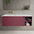 Scanalato Single Drawer Vanity Unit With Open Storage Space And Left Hand Beyondstone Basin - Mineral Red 1200mm