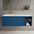 Scanalato Single Drawer Vanity Unit With Open Storage Space And Left Hand Beyondstone Basin - Ocean Blue 1200mm