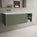 Scanalato Single Drawer Vanity Unit With Open Storage Space And LHLeft Hand Beyondstone Basin - Pistachio 1200mm