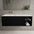 Scanalato Single Drawer Vanity Unit With Open Storage Space And Left Hand Beyondstone Basin - Pure Black 1200mm