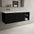 Scanalato Single Drawer Vanity Unit With Open Storage Space And Left Hand Beyondstone Basin - Pure Black 1200mm