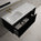Scanalato Single Drawer Vanity Unit With Open Storage Space And Left Hand Beyondstone Basin - Pure Black 1200mm