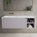 Scanalato Single Drawer Vanity Unit With Open Storage Space And Left Hand Beyondstone Basin - Soft Violet 1200mm