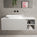 Scanalato Single Drawer Countertop Vanity Unit With Open Storage Space - Soft Grey 1200mm
