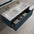 Scanalato Single Drawer Vanity Unit With Beyondstone Double Basin - Midnight Blue 1200mm