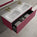 Scanalato Single Drawer Vanity Unit With Beyondstone Double Basin - Mineral Red 1200mm