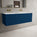 Scanalato Single Drawer Vanity Unit With Beyondstone Double Basin - Ocean Blue 1200mm