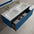 Scanalato Single Drawer Vanity Unit With Beyondstone Double Basin - Ocean Blue 1200mm