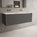 Scanalato Single Drawer Vanity Unit With Beyondstone Double Basin - Rich Taupe 1200mm