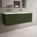 Scanalato Single Drawer Vanity Unit With Beyondstone Double Basin - Seaweed 1200mm