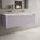 Scanalato Single Drawer Vanity Unit With Beyondstone Double Basin - Soft Violet 1200mm