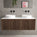 Scanalato Single Drawer Countertop Vanity Unit - Walnut 1200mm