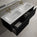 Scanalato Double Drawer Vanity Unit With Beyondstone Double Basin - Pure Black 1400mm