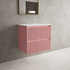 Scanalato Double Drawer Countertop Vanity Unit - Dusky Pink 600mm image